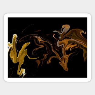 Gold to Copper  - Digital Liquid Paint Swirls Sticker